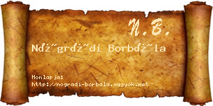 Nógrádi Borbála névjegykártya